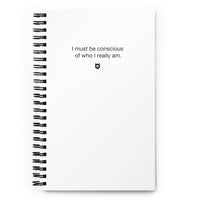 "I must be conscious of who I really am". Notebook