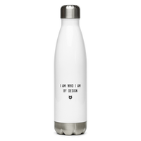 "I am who I am by design" Water Bottle