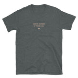 "Cognitive dissonance is personal hell." T-Shirt Pepper Brown