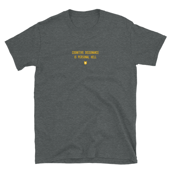 "Cognitive dissonance is personal hell." T-Shirt Hot Yellow