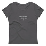 "Cognitive dissonance is personal hell" Women's Eco T-Shirt Fuzzy Grey